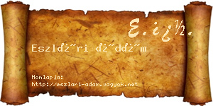 Eszlári Ádám névjegykártya