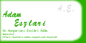 adam eszlari business card